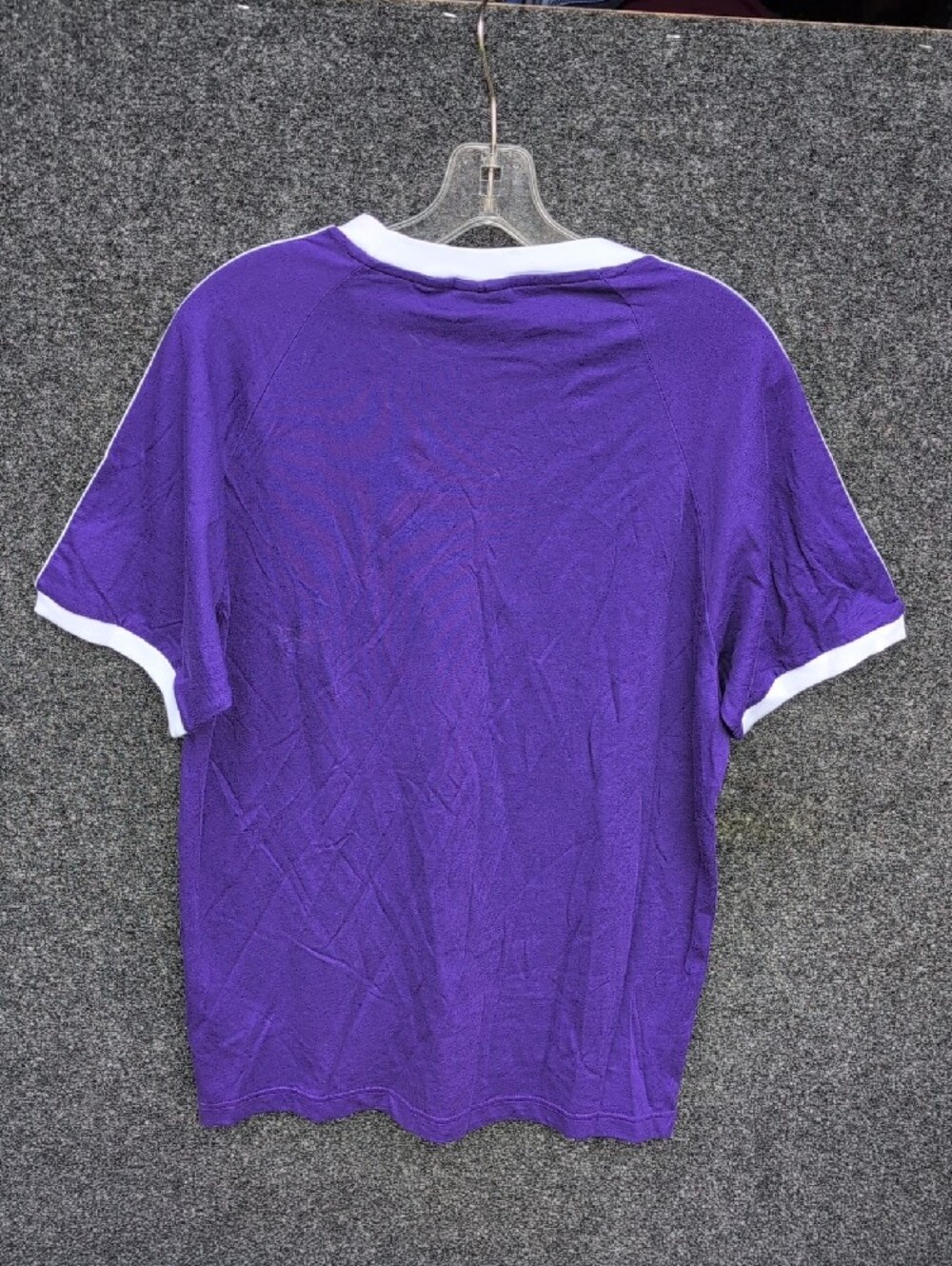 adidas Purple Short Sleeve Tee with White Three-Stripes - Picture 7 of 7